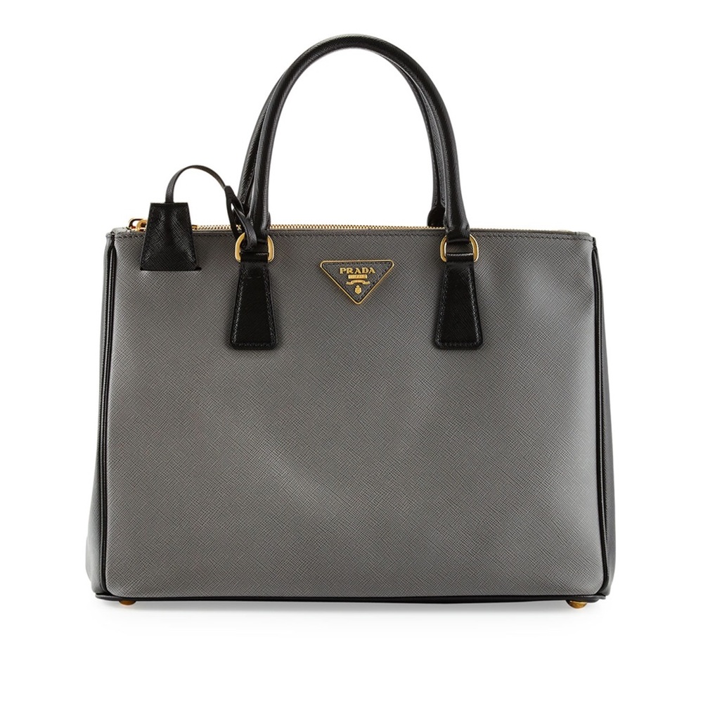 Prada Saffiano Lux Bicolor Double-Zip Tote